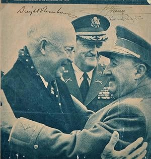 Newspaper Photograph Signed by Dwight D. Eisenhower, Franco and Vernon Walters.