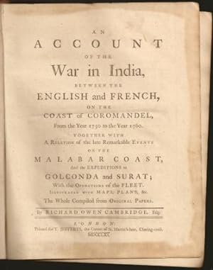 An Account of the War in India, between the English and the French, on the Coast of Coromandel fr...
