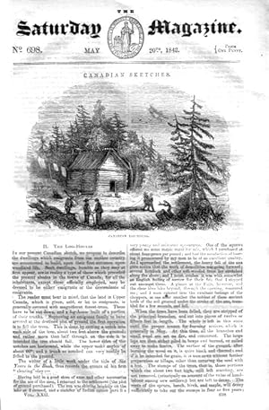 The Saturday Magazine No 698, May 843 including CANADA, (pt 2) Log Houses. + The Great-Headed Tody.