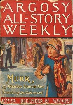 Seller image for ARGOSY ALL-STORY Weekly: December, Dec. 19, 1925 for sale by Books from the Crypt