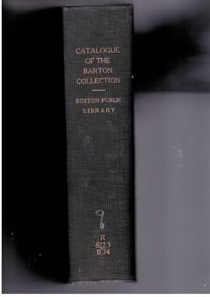 Bild des Verkufers fr Catalogue of the Barton Collection, Boston Public Library, Part I & II [Hardcover] unknown zum Verkauf von A Squared Books (Don Dewhirst)