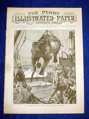 The Penny Illustrated Paper and Illustrated Times. No 1524 of 16 Aug 1890. How Elephants are Ship...