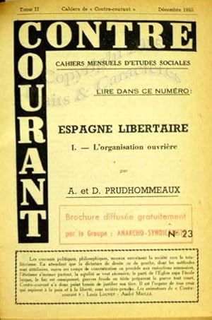 Contre courant, cahiers mensuels d'études sociales.