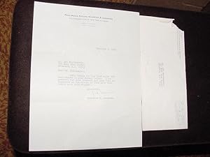 Seller image for SIGNED LETTER for sale by Daniel Montemarano