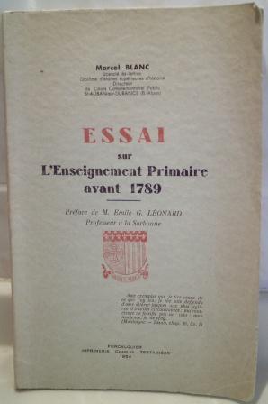 Essai sur l'enseignement primaire avant 1789