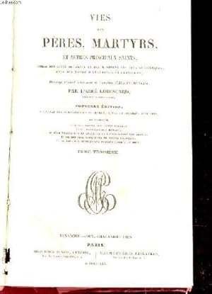 Seller image for VIE DES MARTYRS ET AUTRES PRINCIPAUX SAINTS. TOME 3 for sale by Le-Livre
