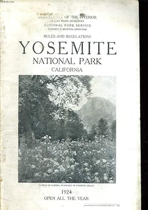 Seller image for NATIONAL PARK, YOSEMITE, CALIFORNIA, Rules and regulations for sale by Le-Livre