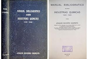 Imagen del vendedor de Manual Bibliogrfico sobre Industrias Qumicas 1920-1940. a la venta por Hesperia Libros