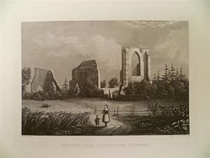 Ruinen des Klosters Eldena. Stahlstich um 1850 von W. Witthöft nach B. Peters. 10,4 x 15,5 cm. Un...