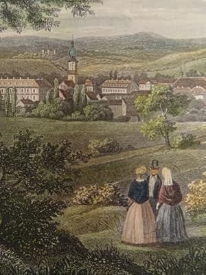 Weimar. Kolor. Stahlstich bei Lithogr. Institut Hildburghsn., um 1850. 11 x 16 cm.