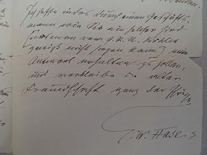 (Architekt; Einbeck 1818 - 1902 Hannover). Eigenhändiger Brief m. Unterschrift an den Bankier G. ...