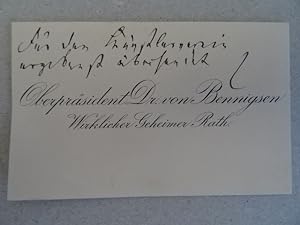 (Nationalliberaler Politiker; Lüneburg 1824 - 1902 Bennigsen). 2 eigenhändig beschriftete Briefum...
