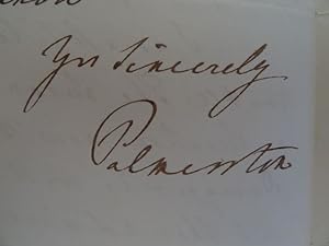 (brit. Staatsmann, Hampshire 1784 - 1865 London). Eigenhändiger Brief m. Unterschrift an Baroness...