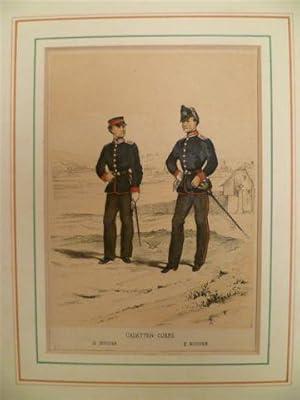 Cadetten-Corps. III. Division. II. Division. Kolor. Lithogr., um 1870. 14 x 10,5 cm.