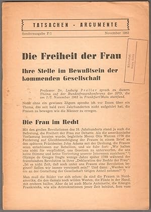Seller image for Die Freiheit der Frau. for sale by Antiquariat Neue Kritik
