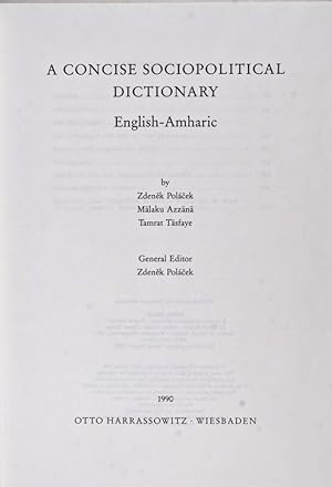 A Concise Sociopolitical Dictionary English-Amharic