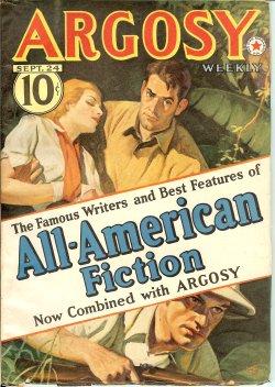 Seller image for ARGOSY Weekly: September, Sept. 24, 1938 ("Beat to Quarters"; "Lost House") for sale by Books from the Crypt