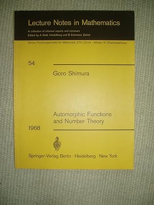 Immagine del venditore per Automorphic Functions and Number Theory venduto da Expatriate Bookshop of Denmark