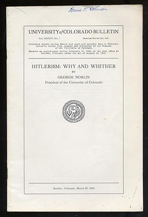 Image du vendeur pour Hitlerism: Why and Whither mis en vente par Between the Covers-Rare Books, Inc. ABAA