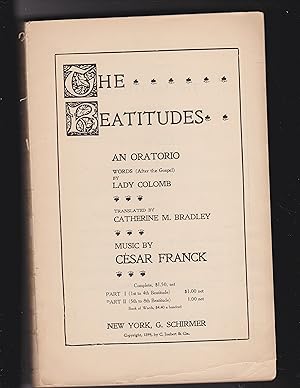 Seller image for The beatitudes: An Oratorio for sale by Meir Turner