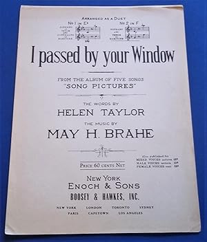 Seller image for I Passed By Your Window: From the Album of Five Songs "Song Pictures" No. 2 in F, Soprano and Tenor or Baritone (Sheet Music) for sale by Bloomsbury Books