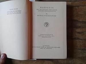 Image du vendeur pour Rasputin. His malignant influence and his assassination. mis en vente par Librera "Franz Kafka" Mxico.