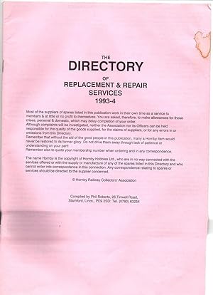 Seller image for The Directory of Replacement & Repair 1993-4. The Hornby Railway Collectors Association. for sale by Tony Hutchinson