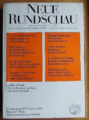 Image du vendeur pour Neue Rundschau 87. Jahrgang 1976. Viertes Heft. mis en vente par Antiquariat Blschke