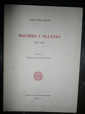 Imagen del vendedor de Records I Siluetes a la venta por Reus, Paris, Londres