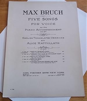 Seller image for Five Songs for Voice: No. 1 When My Dear One Comes (Mein Liebchen Naht, Blumen Zu Pflucken) With Piano Accompaniment, Op. 97 (Sheet Music) for sale by Bloomsbury Books