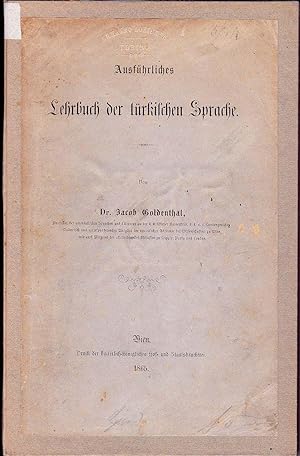 Immagine del venditore per Ausfhrliches Lehrbuch der trkischen Sprache. venduto da Hnersdorff Rare Books ABA ILAB