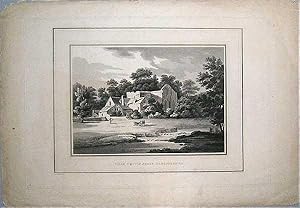 Valle Crucis Abbey. Original uncoloured lithograph