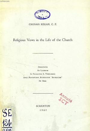 Imagen del vendedor de RELIGIOUS VOWS IN THE LIFE OF THE CHURCH a la venta por Le-Livre