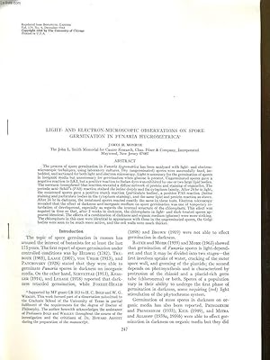Seller image for REPRINTED FROM BOTANICAL GAZETTE VOL. 129, N 4, DECEMBER 1968, LIGHT- AND ELECTRON-MICROSCOPIC OBSERVATIONS ON SPORE GERMINATION IN FUNARIA HYGROMETRICA for sale by Le-Livre
