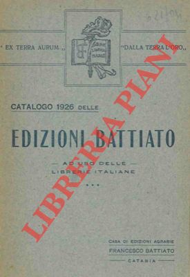 Catalogo 1926 delle Edizioni Battiato.