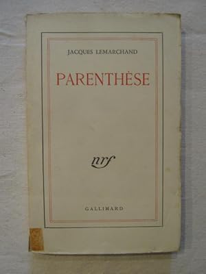 Seller image for Parenthse for sale by Tant qu'il y aura des livres