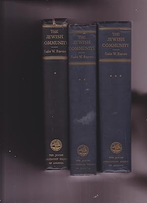 Imagen del vendedor de The Jewish Community: Its History and structure to The American Revolution [Three Volume set] a la venta por Meir Turner