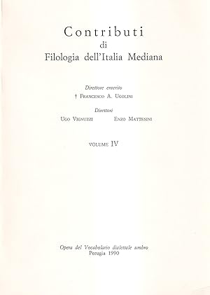 Immagine del venditore per Contributi di filologia dell'Italia mediana - Vol. IV venduto da Il Salvalibro s.n.c. di Moscati Giovanni