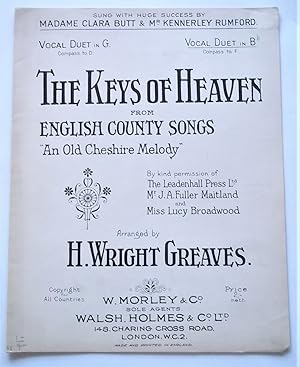 The Keys of Heaven, Vocal Duet in B-Flat: From English County Songs 'An Old Cheshire Melody' Sung...
