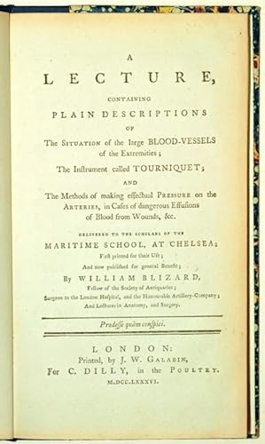 A lecture, containing plain descriptions of the situation of the large blood-vessels of the extre...