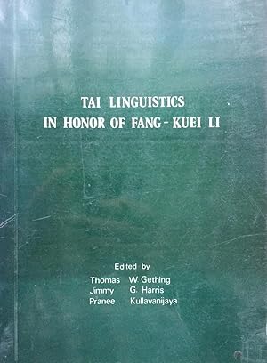 Seller image for Tai Linguistics in Honor of Fang-Kuei Li for sale by Joseph Burridge Books