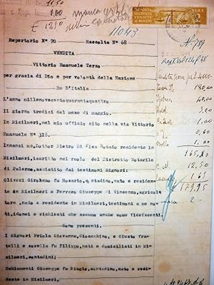 " Atto di Vendita Terreni nel Comune di Mislimeri ( PA ) 14 Maggio 1944"