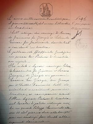 " Regno d'Italia - Tribunale Civile di Modica Atto Causa legale 23 Settembre 1925"