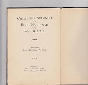 Seller image for Children's Services for Rosh Hashanah and Yom Kippur for sale by Meir Turner