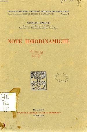 Seller image for NOTE IDRODINAMICHE for sale by Le-Livre