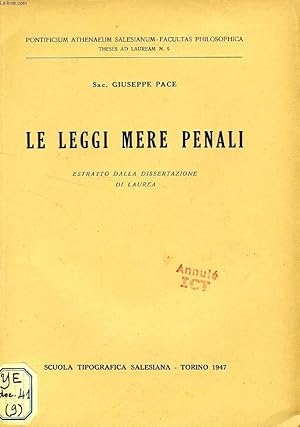 Bild des Verkufers fr LE LEGGI MERE PENALI zum Verkauf von Le-Livre