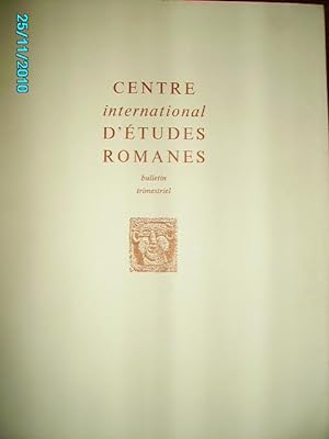 Immagine del venditore per CENTRE INTERNATIONAL D'ETUDES ROMANES 1969 TOME II,N CONSACRE A MARCEL POBE venduto da Bibliofolie