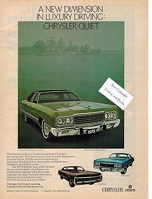 Bild des Verkufers fr Chrysler Corporation New Yorker Brougham Ad - 1972 Vintage Advertisement zum Verkauf von ! Turtle Creek Books  !