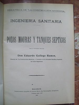 Imagen del vendedor de INGENIERA SANITARIA: POZOS MOURAS Y TANQUES SPTICOS a la venta por Itziar Arranz Libros & Dribaslibros