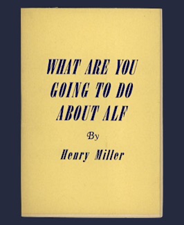 Image du vendeur pour What Are You Going to Do about Alf? mis en vente par Jeff Maser, Bookseller - ABAA